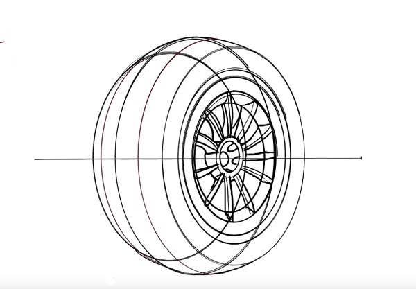 how to draw tires