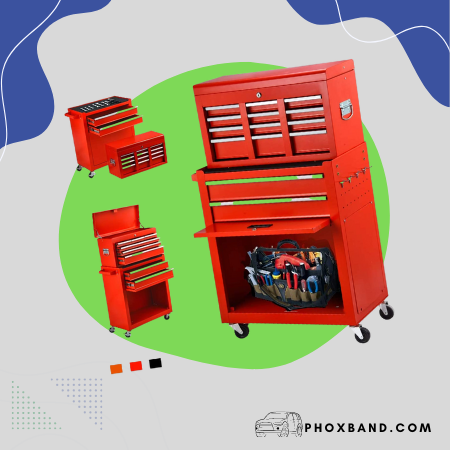 Long World 8-Drawer Rolling Tool Chest with Lock Drawer